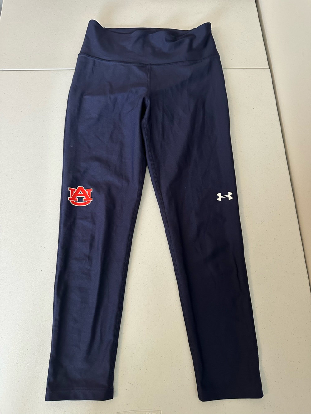 Women’s M Under Armour Navy‎ Blue Auburn Compression Leggings